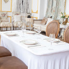 Linen Placemats Set of 8, Machine Washable, Heat Resistant, Wrinkle Free, Thick Polyester Kitchen Place Mats for Dining Table (White)