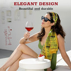 Gusto Nostro Crystal Wine Glasses Set of 6, 22 Oz Long Stem Modern Wine Glasses for White and Red Wine, Dishwasher Safe, Fancy, Elegant, Large and Tall Wine Glass for Wedding Christmas Anniversary