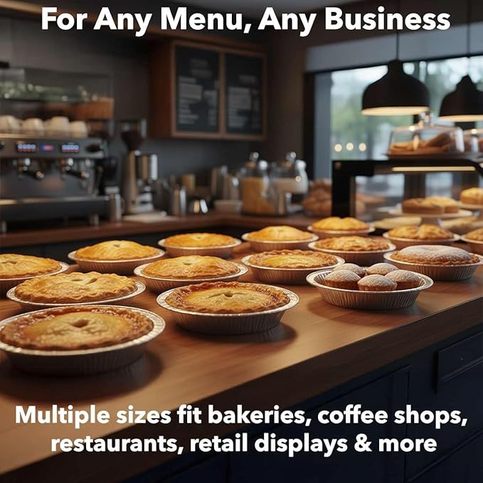 1000-Pack 7 15/16" Foil Pie Pans - Deep 1 1/8" Disposable Aluminum Pie & Tart Pans with Full Curl Rim - For Bulk Baking, Portion Prep, To-Go Meals, Market Stands & Foodservice Lines