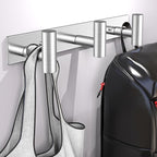 Wall Mounted Coat Rack-3 Hooks, Heavy Duty Stainless Steel Hook Rail for Towel Coat Hat Purse Bag Jacket, Towel Hooks for Entryway Bathroom Kitchen (Silvery 3 Hooks - 1 Pack)