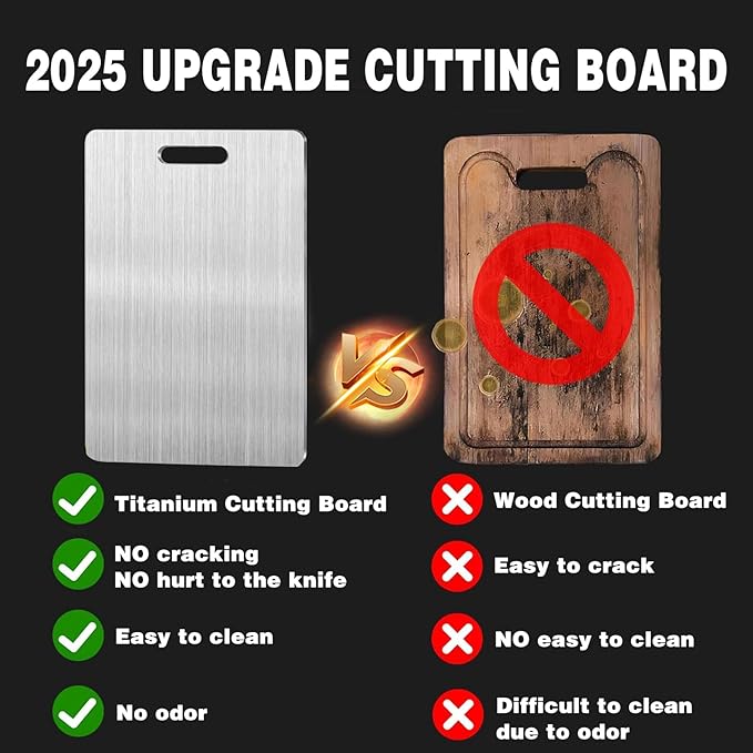 Titanium Cutting Board,Cutting Boards For Kitchen,Stainless Steel Cutting Board,Peeler,Mat,Dish Clip,For Cutting Vegetables, Meat,Fruits,Silver, 18.11x11.8 IN