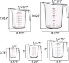 Amazing Abby - Melissa - Unbreakable Plastic Measuring Cups (5-Piece Set), Food-Grade Measuring Jugs, 1/2/4/8/16-Cup Capacity, Stackable and Dishwasher-Safe, Great for Oil, Vinegar, Flour, More