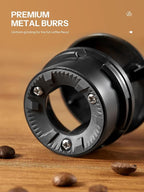 Electric Burr Coffee Grinder, Reemix Automatic Flat Burr Coffee for French Press, Drip Coffee and Espresso, Adjustable Burr Mill, Black+Silver