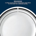 Corelle 18-Piece Round Dinnerware Set Service for 6, Lightweight Round Plates and Bowls Set, Vitrelle Triple Layer Glass, Chip and Scratch Resistant, Microwave and Dishwasher Safe, Brasserie