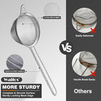 Walfos Small Fine Mesh Tea Strainer, Mini Stainless Steel Sieve with Handle, 2.7 Inch Kitchen Metal Sifter Strainers for Tea, Juicing, Coffee, Cocktail, Powdered Sugar, Matcha (2 Pack)