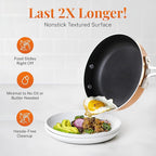 GOTHAM STEEL 10 Pc Copper Pots and Pans Set Non Stick Cookware Sets with Kitchen Utensils, Induction Ready, Non Toxic PFOA PFOS Free, Nesting Design for 50% Space Saving, Oven and Dishwasher Safe