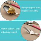 20-Piece Pink Silverware Set for 4, 18/0 Stainless Steel Flatware Cutlery Utensils Set, Include Dinner Knives,Dinner Forks,Dinner Spoons,Salad Forks,Teaspoons,Dishwasher Safe