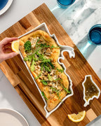 Rhode Island Shaped Baking Dish Serving Platter or Decorative Tray Charming Porcelain Bakeware Oven Microwave and Dishwasher Safe