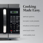Farberware Countertop Microwave 1000 Watts, 1.1 Cu. Ft. - Microwave Oven With LED Lighting and Child Lock - Perfect for Apartments and Dorms - Easy Clean Stainless Steel