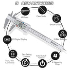 Electronic Digital Caliper, LCD | 0 to 6 inch inch/mm Conversion, Automatic Shutdown Function, Very Suitable for Home/Jewelry/DIY Measurement, etc