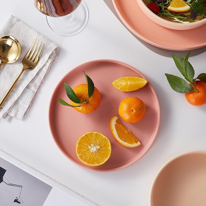 Stone lain Stella Salad Plate 6-Piece Set, Round, Porcelain, Terracotta