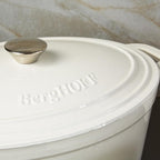 BergHOFF 10Pc Neo Enameled Cast Iron Cookware Set, Matching Lid, Oven Safe Up To 400°F, White