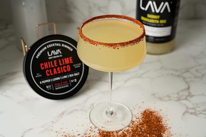 LAVA Premium Chile Lime Clásico Cocktail Rimmer 5oz, All Natural Bloody Mary Rimmer, Michelada Rimmer, Margarita Rimmer Salt, No Silicon Dioxide, with Screw-On Lid