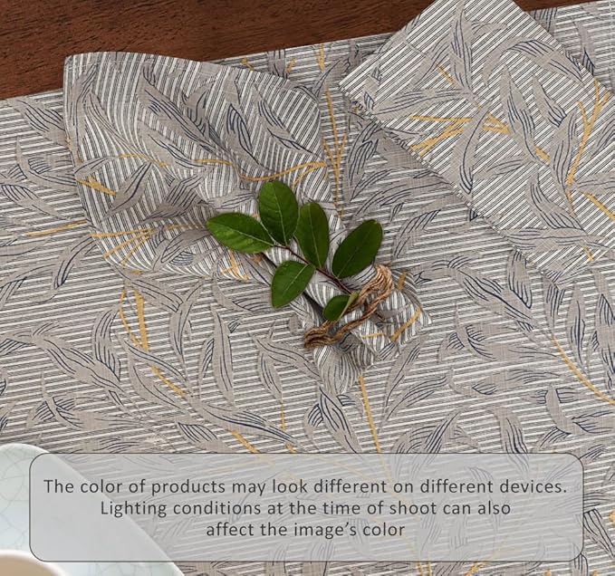 Ruvanti Placemats 100% Cotton 13x19 Inch, Dining Table Placemats Set of 6, Modern Place Mats for Dining Table Decor, Kitchen & Table Linens, Coffee Mat for Christmas Dinners - Leafy