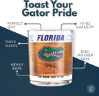Greenline Goods – University of Florida Gators College Whiskey Glasses (Set of 2), 10 oz – Full-Color Logo + Campus Map