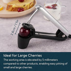 KITCHENDAO Cherry Pitter Tool, Larger Cross-Pitting Head, Cherry Core Remover with Safety Lock, Sturdy Zinc Alloy Handle, Dishwasher Safe(Black)