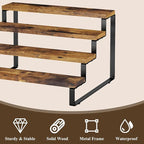 Spice Rack Organizer for Cabinet, 4 Tier Wooden Display Riser Stand, Rustic Cologne Stand for Men, Tiered Perfume Holder, Display Shelf for Candles