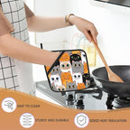 Cat Pot Holder Set of 2,Cute Cartoon Cats Kitchen Heat Resistant Potholder for Women Men BBQ Cooking Baking