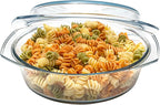 Simax Casserole Dish with Lid, 2 Quart Round Glass Casserole Dishes for Oven with Lid and Handles, Baking Dishes for Oven, Covered Bowl for Cooking, Baking, Serving, Microwave, Dishwasher, and Oven Safe Cookware