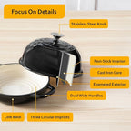 Velaze Enameled Cast Iron Dutch Oven for Bread Baking,5 QT Round Bread Oven Pot with Dome Lid for Sourdough, Roasting,Braising(Black)