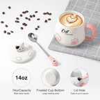 Bgbg Coffee Mug Warmer & Cute Cat Mug Set, Beverage Cup Warmer for Desk Home Office with Three Temperature Up to 140℉/ 60℃, Coffee Warmer for Cocoa Milk Tea Water Candle, 8 Hours Auto Shut Off