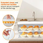 2PCS Deviled Egg Containers With Lid, (Set of 2), PET Clear Deviled Egg Platter With Handle For 48 Eggs, Fridge Stackable Storage Deviled Eggs Tray Carrier, For Camping, Easter, Christmas Thanksgiving