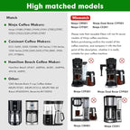 Coffee Filter 4 Cone Coffee Filter Reusable fit for Cuisenart Ninja Hamilton Beach Brewer (Not Applicable to Ninja CE251,Ninja CF200)