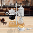 Belgian/Belgium Luxury Royal Family Balance Syphon Coffee Maker Coffee Pot Unique Gravity Vintage Coffee Maker 13.53oz Beautiful Turkish Coffee Maker Vacuum Brewing System (Silver)