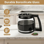 14-Cup Glass Coffee Carafe Replacement Compatible with Cuisinart Models DCC-3200P1, DCC- 3200, DCC-2200RC, Coffee Pot Replacement 14 Cup with Ergonomic Handle and Dripless Spout