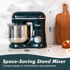 Kitchen in the Box Stand Mixer, 3.5 QT Small Kitchen Electric Stand Mixers, 10-Speed Portable Lightweight Dough Mixer for Daily Use with Egg Whisk, Dough Hook, Beater (Dark Green)