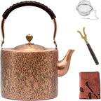 67.6oz Copper Teapot, Tea Kettle For Stovetop Safe, Classic Non-Coating Pure Copper Tea Set with Stainless Steel Tea Ball For Loose Leaf, Large and Solid Tea Pot For 4-6 Cups (2000ml)