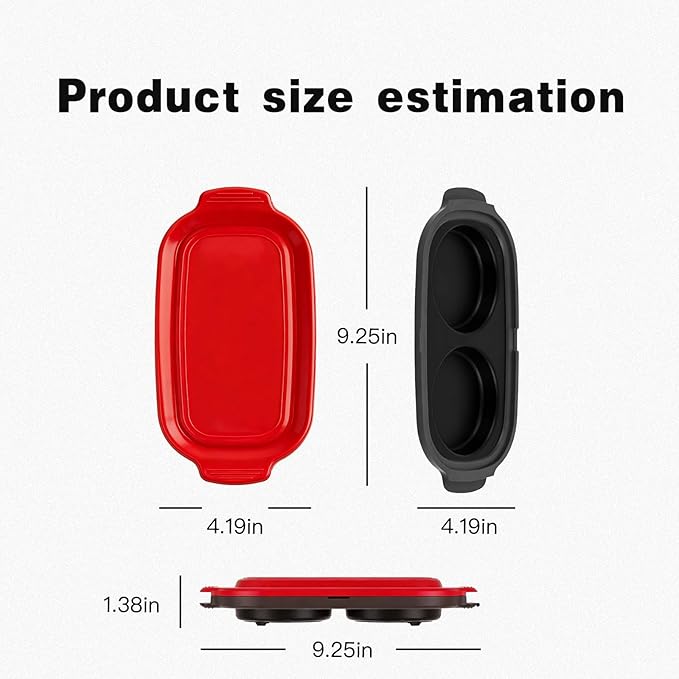 Microwave Egg Poacher for 2 Eggs,Microwave Egg Cooker, Multi-use Maker for Breakfast Sandwiches, 9.25x4.92x1.77 Inches, Portable for Home, Travel, Gifts