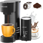 Single Serve Coffee Maker for K Cup & Ground Coffee with Milk Frother, 6 to 14 Oz Brew Sizes, Auto-Off Coffee Machine with Water Reservoir