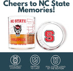 Greenline Goods – North Carolina State University Wolfpack College Whiskey Glasses (Set of 2), 10 oz – Full-Color Logo + Campus Map