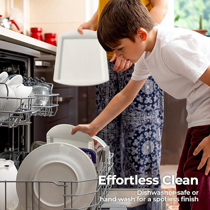 LIFVER Extra Large Serving Platters, 16"/14"/12" Rectangle Serving Trays, Serving Dishes for Entertaining, White Ceramic Platters for Serving Food Party, Turkey Platter for Thanksgiving, Set of 3