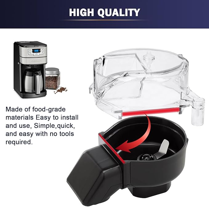 Replacement for Cuisinart Coffee Maker Clear Replacement Grinder Assembly Lid DGB-500GLID Coffee Grinder and Brew Coffee Maker Parts Cap