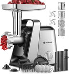 AAOBOSI #8 Meat Grinder, 6-In-1 Meat Grinder Electric [3000W Max] with 4 Slice, Shred Blades,2 Grinding Blades,4 Plates, 3 Sausage Stuffer,Kubbe Kit, Burger Press, 2 Meat Claws, for Home Kitchen Use