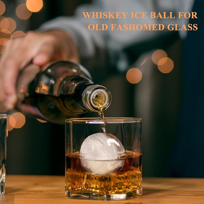 Round Ice Cube Mold,1.8 INCH x 8,Ice Ball Maker Mold | Round Ice Cube Trays for Freezer,Whiskey Ice Cubes Mold,Circle Ice Cube Tray with Lid,Ice Trays Ice molds for Whiskey,Cocktails,Coffee