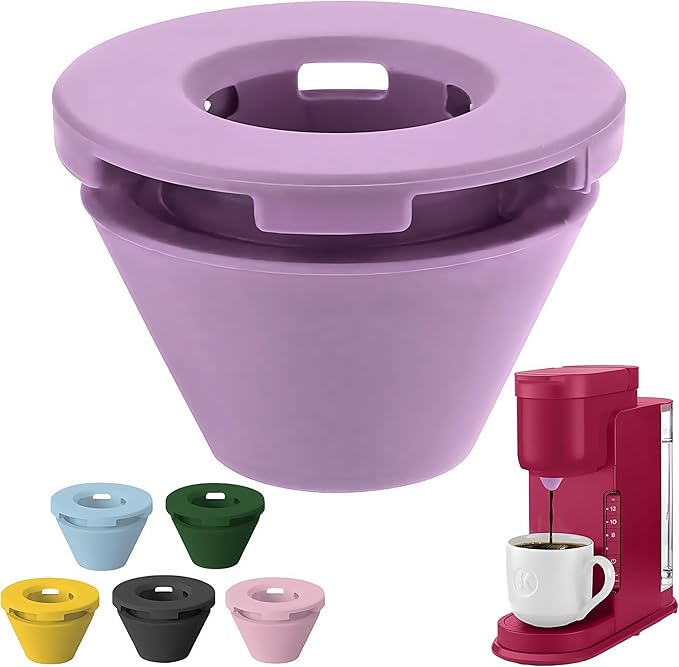 Silicone Anti-Leak Coffee Spout for Keurig K-Mini & Express - Splash-Proof Accessory, No Mess Drip-Free Design, Easy to Clean & Reusable (Purple)