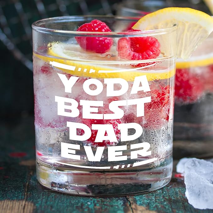 kunlisa Dad Whiskey Glasses, Best Dad Gifts for Father's Day Birthday from Kids Sons Daughters, 10 oz Drinking Rocks Glasses for Men Whisky Cocktail Scotch Bourbon Liquor