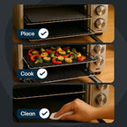 Cooks Innovations Toaster Oven Non Stick Liner & Crisper Set - Get Crispy Food Every Time - Easy Clean Up - Premium Crisping Sheet with Nonstick Oven Liner for Toaster Oven (9 x 11)
