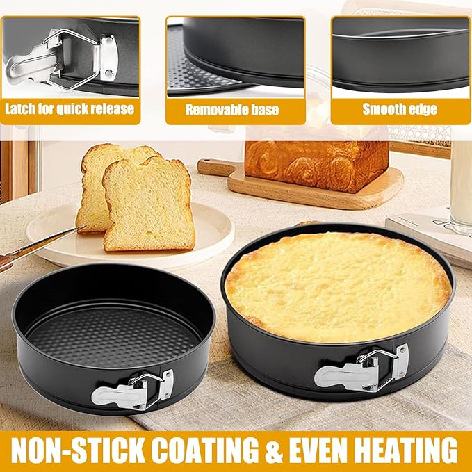 9 Inch Springform Pan Baking Pans Round Leakproof Nonstick Removable Bottom Bakeware for Cake, Cheesecakes, Pizza, and Quiches