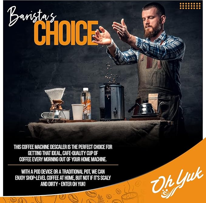 Oh Yuk Coffee Machine Descaler - Cleaning and Descaling Solution Universally Compatible for All Brands and Machine Types: Breville, Delonghi, Nespresso, Keurig - 16 oz (2)