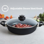 Swiss Diamond Nonstick Saute Pan with Lid, Diamond Coated Aluminum Deep Saute Pan with Lid Features Stainless Steel Handle, Dishwasher & Oven Safe Up To 500 °F, 9.5 Inch, 3.2 Quart