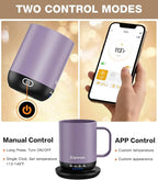 Heated Coffee Mug T1-14oz Fast Heating & Longer Battery Life Self Heating Coffee Mug Hot to 149℉ - Touch & App Controlled Mug Coffee and Hot Beverage Warmer, Gifts for Women and Men