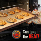 NutriChef 3-Piece Nonstick Baking Pans Set - Thick Carbon Steel Oven Bake Trays - Includes XL, Medium, & Small Sizes - Versatile Cookie Sheets for Baking & Roasting, Dishwasher Safe - Gold