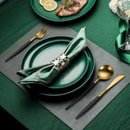 40 Pieces Matte Black&Gold Silverware Set, Stainless Steel Black&Gold Flatware Set for 8, Satin Finish Spoons and Forks Silverware Set, Black&Gold Cutlery Utensils Set, Dishwasher Safe