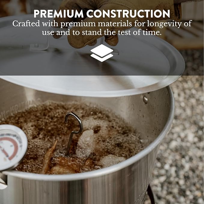 GasOne 30QT Turkey Fryer Set and Seafood Boil with Propane Gas Burner, Perforated Basket – Perfect Outdoor Cooker for Crawfish, Crab, Shrimp, Lobster, and Frying – Complete Outdoor Cooking Kit