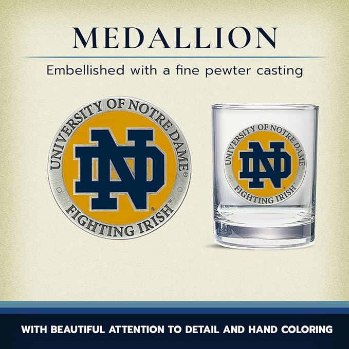 Heritage Pewter Notre Dame Double Old Fashion | Double Rocks Glass 14 OZ for Liquor | Expertly Crafted Pewter Glass