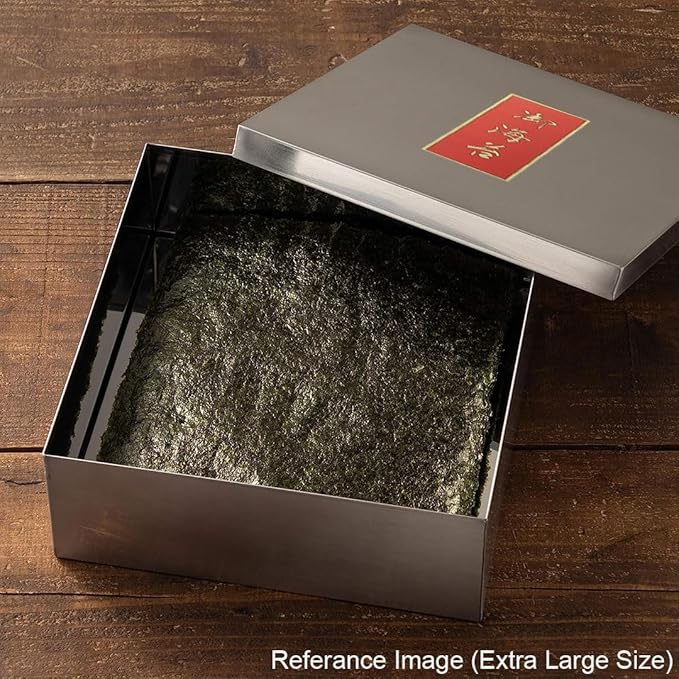 TIKUSAN Japanese Seaweed Container Sushi Nori Can Made in Japan Stainless Steel (Large)